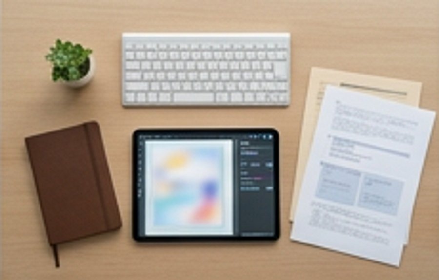 キーボード・タブレット・書類を並べたフラットレイ写真、3つの副業を比較するイメージ